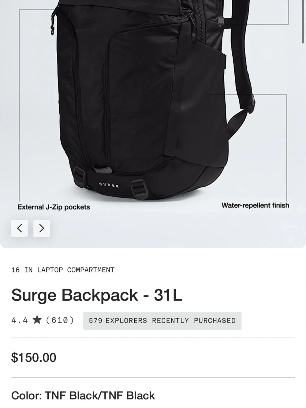 The North Face spacious olive